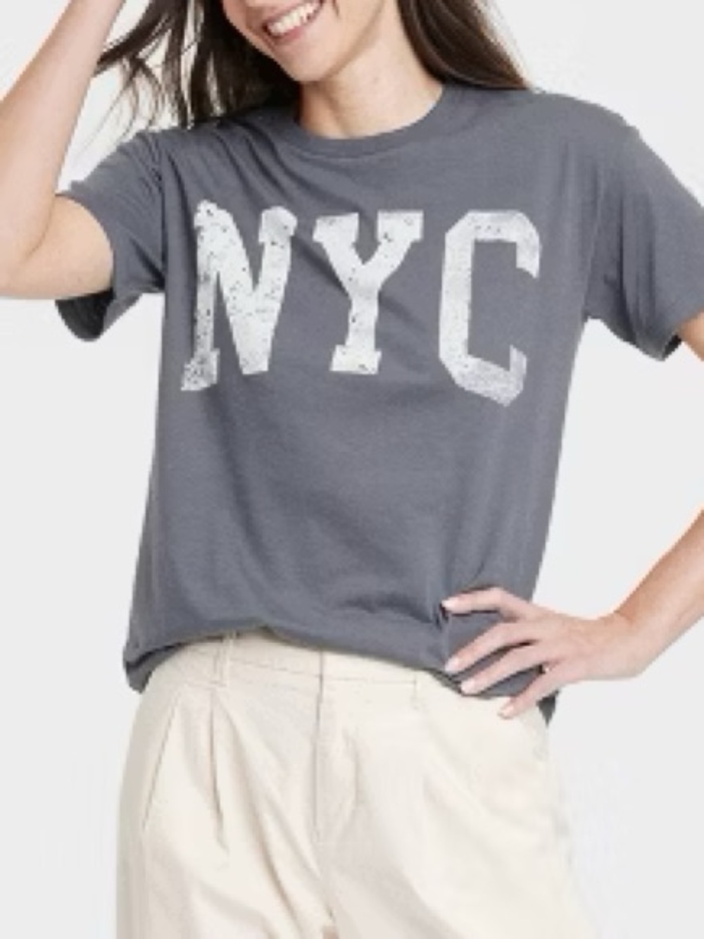 Grayson Threads NYC Short Sleeve Tee in Gray with White Lettering